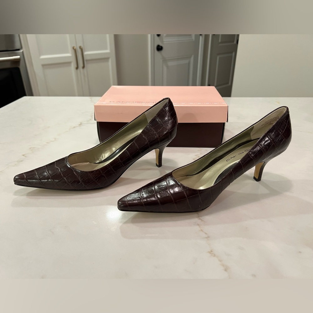 Bandolino Brown Crocodile Pattern Heels - 7.5 New